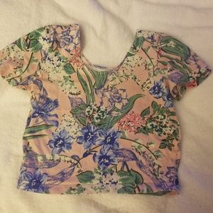 Floral crop shirt
